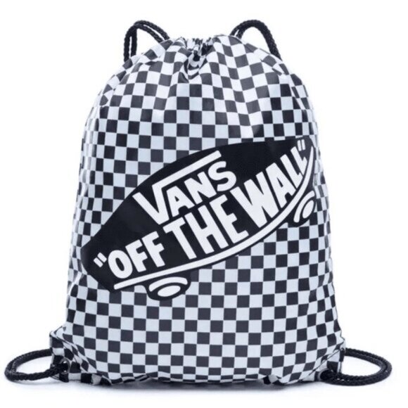 Vans Off The Wall Black And White Checkered Drawstring Benched Bag Gym Unisex OS - Picture 1 of 9